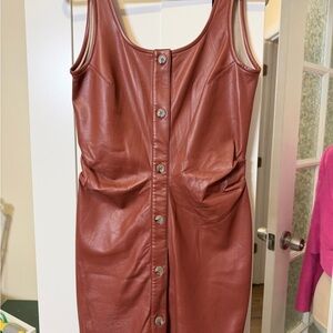 Nanushka vegan leather Brown Button-Down Dress